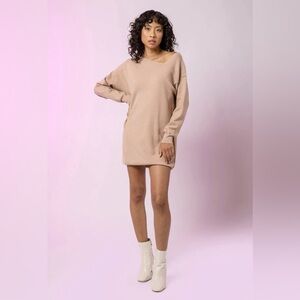 Line & Dot Favorite Sweater Dress Navy Blue Size S Asymmetric Mini Dress NWT